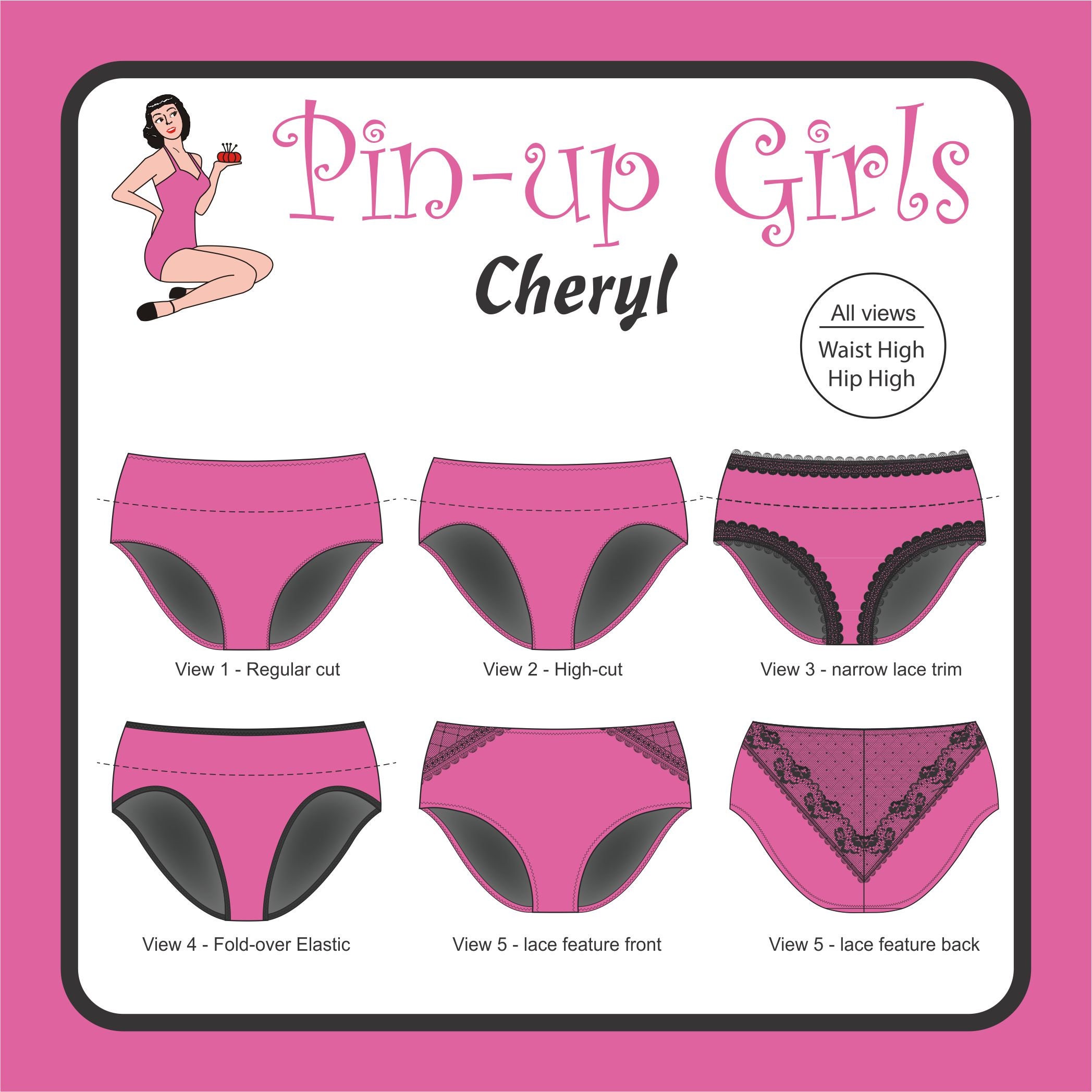 Cheryl Back Seam Panty Pattern by Pin up Girls -  Canada