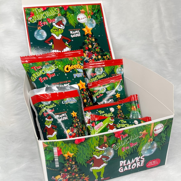 CANVA Editable Christmas Templates, Grinchmas template, Party Favor Templates,