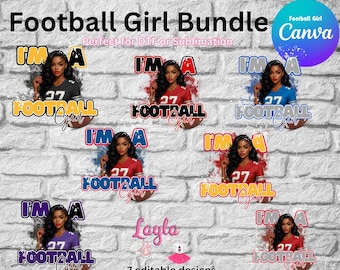 Football Girl Design Bundle | Editable Canva
