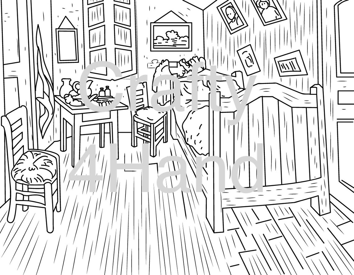 4 Van Gogh Coloring Pages - Etsy