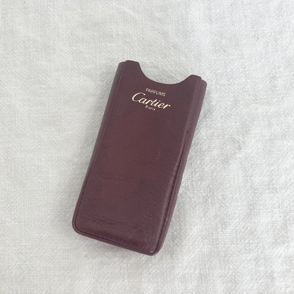 Vintage Cartier Paris Parfums Empty Leather Pouch