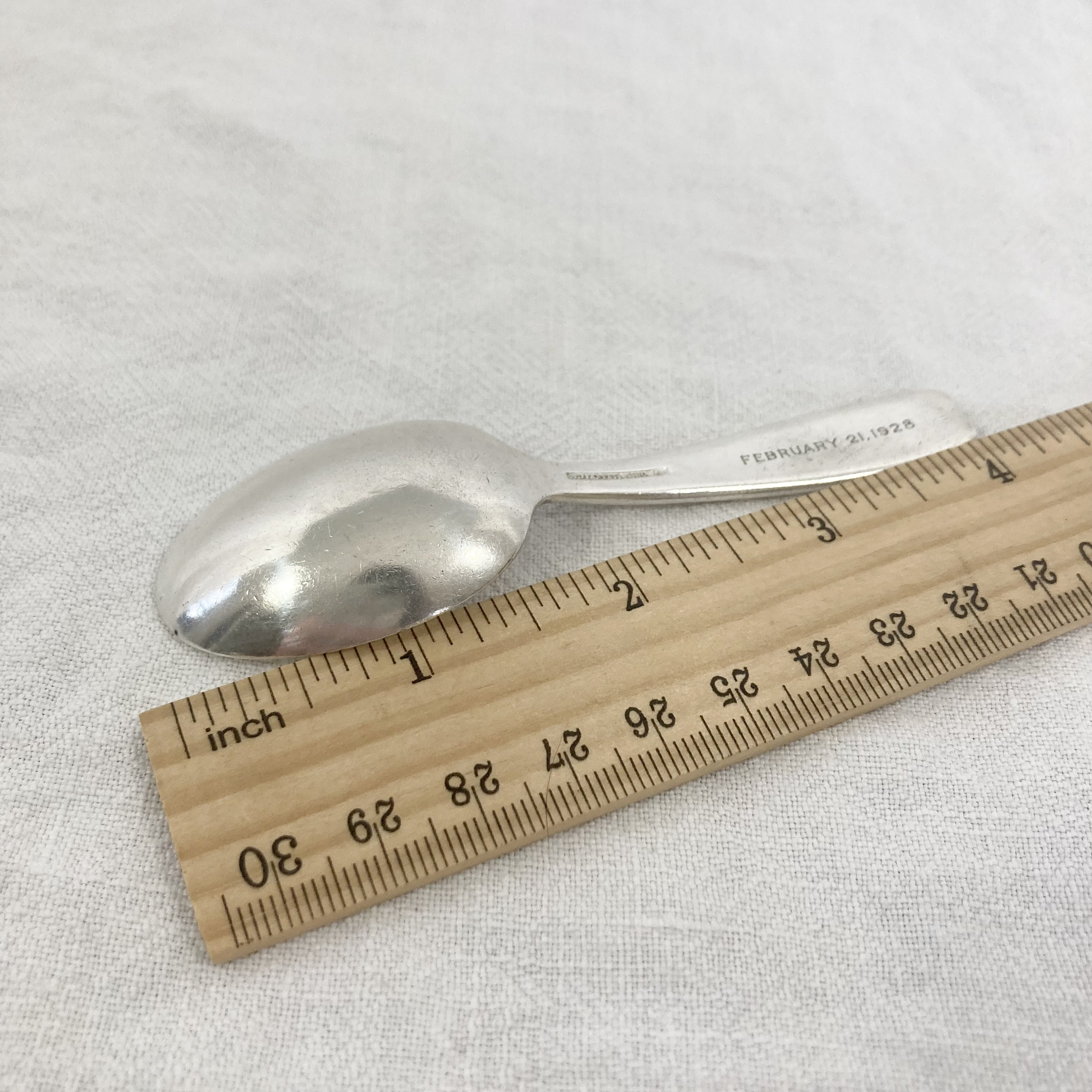 1928 Tiffany Sterling Silver Childs Spoon, Monogrammed Vintage