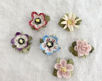 SINGLE Capodimonte Porcelain Flower, Individual ceramic, Made in Italy