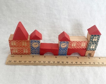 230pc Miniature Village Wooden Block Set,