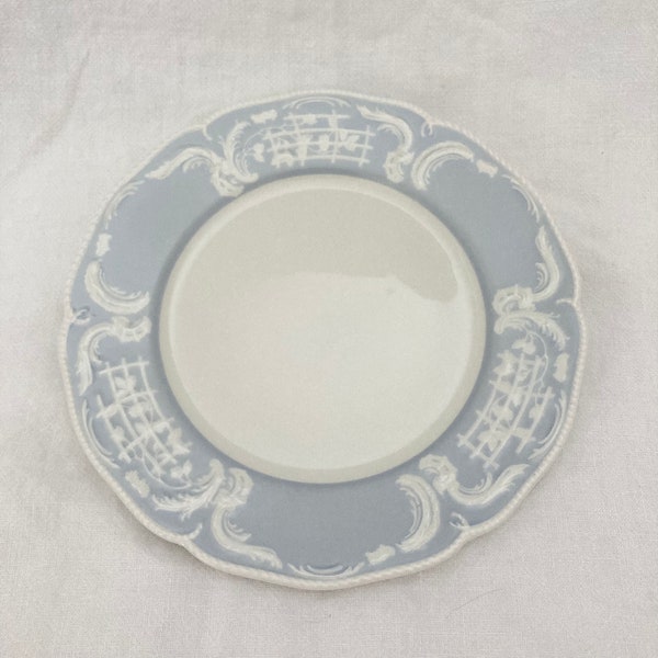 8" Rosenthal Salad/Dessert Plate, Chantilly Ivory pattern, Grey Blue