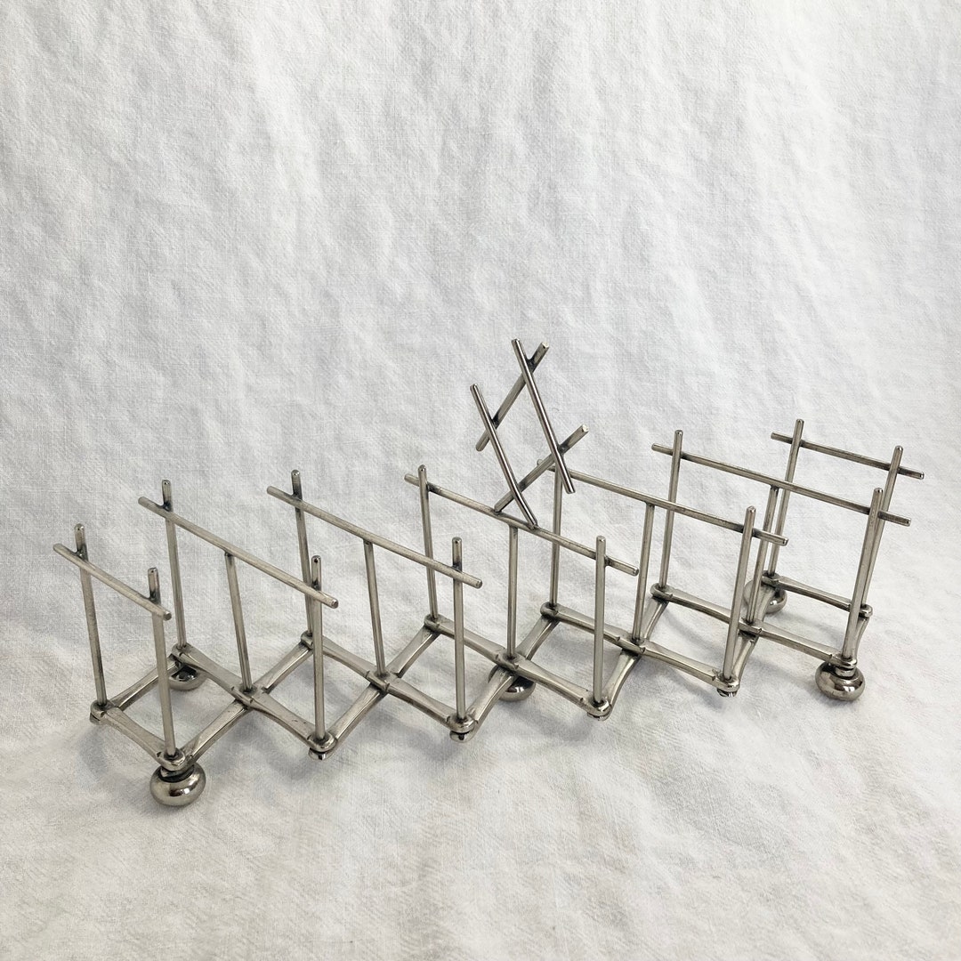 Toast Rack Expandable Silver Plated Toast Rack, Collapsible Seven Bar Lattice Design ...