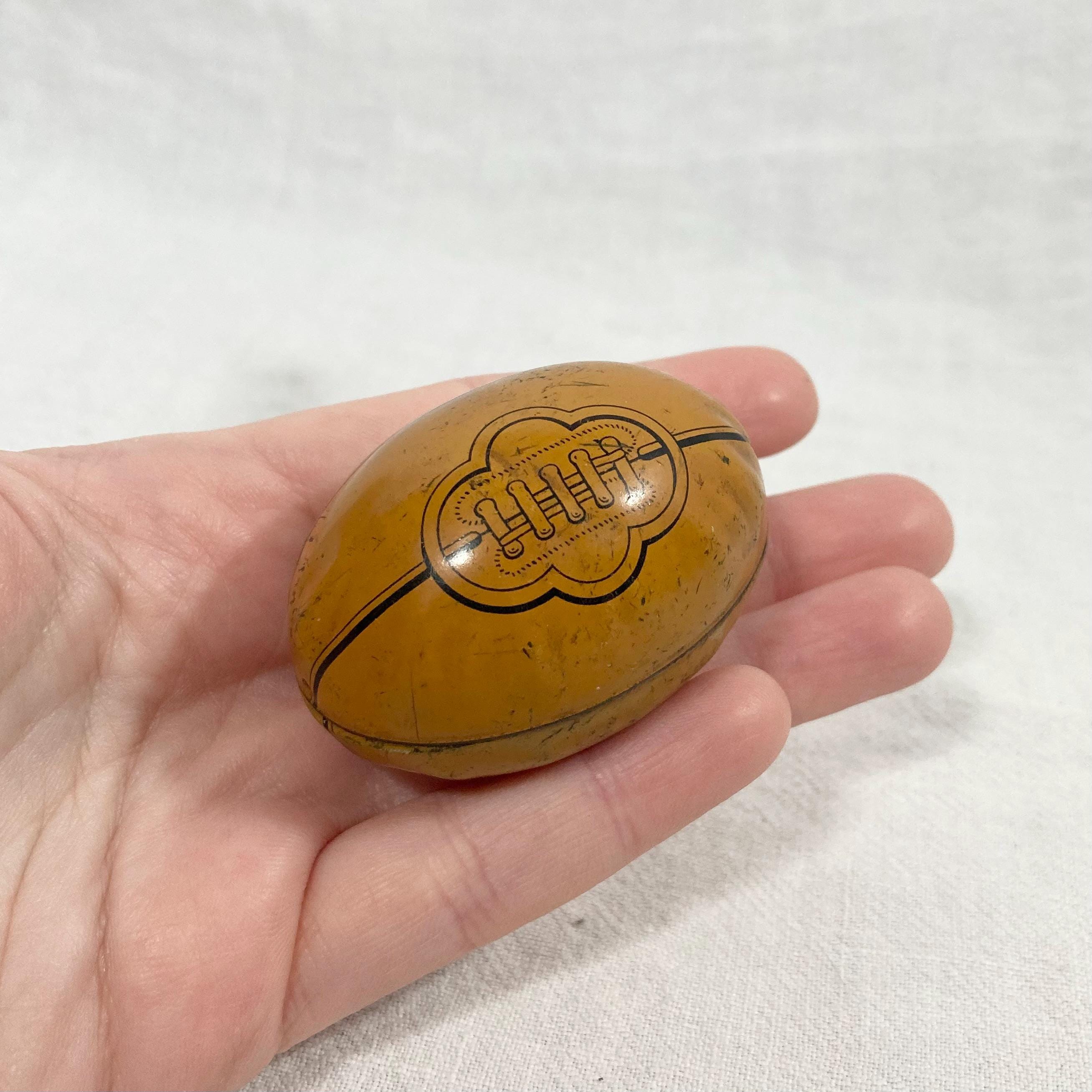 Vintage Tin Football Box, 1930s Lithographed Candy Container