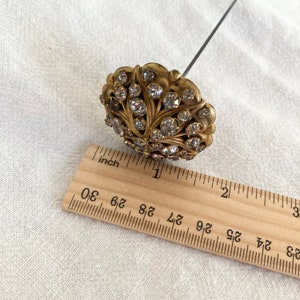 Enorme alfiler para sombrero, 12" de diamantes de imitación antiguos