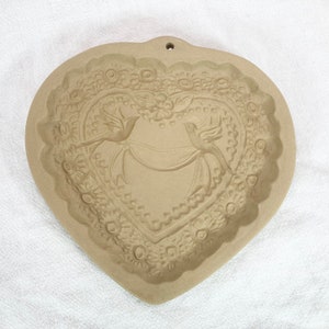 Heart shaped Brown Bag Cookie Mold, 1985 Wedding Valentines Sweetheart Theme