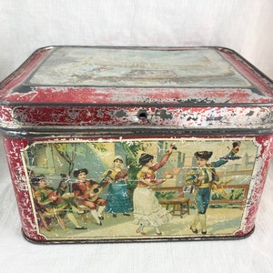Antique World Travel Themed Tin