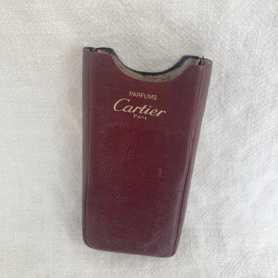 Vintage Cartier Paris Parfums Empty Leather Pouch - image 5