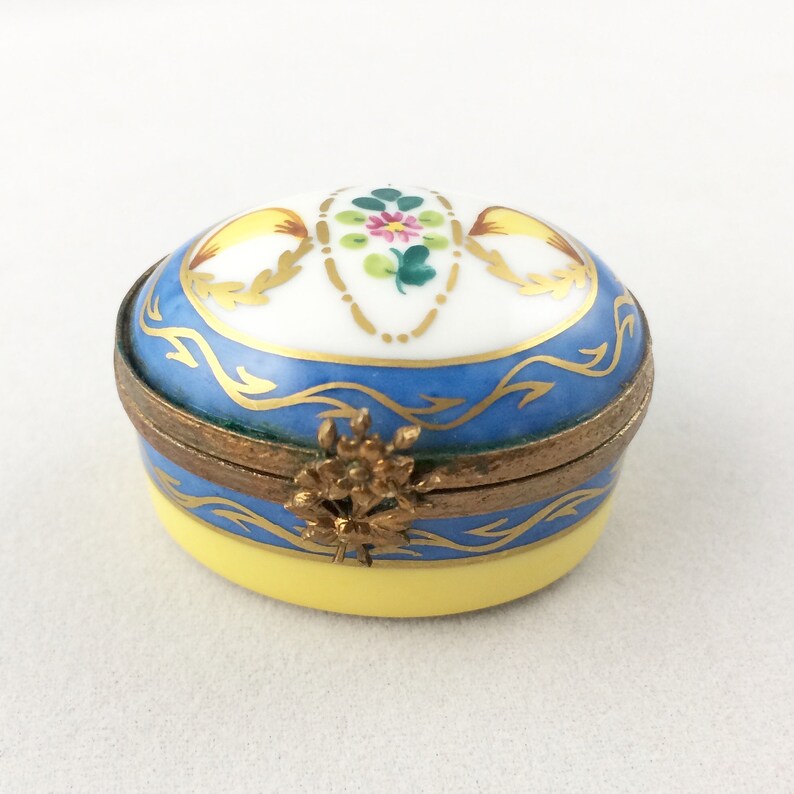 Oval shaped Floral Limoges Trinket Box Peint Main | Etsy