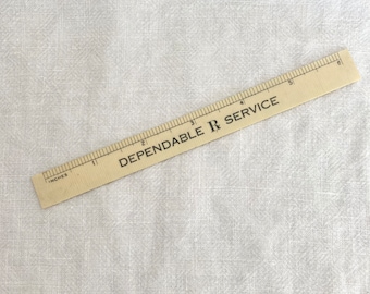 Vintage Celluloid 6" Ruler: Dependable Rx Advertising
