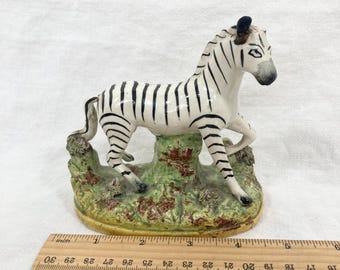 Staffordshire Figurine, !870s Zebra, AS IS 19thc Pottery