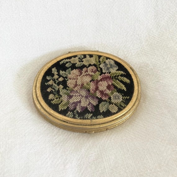 Vintage Petit Point Compact