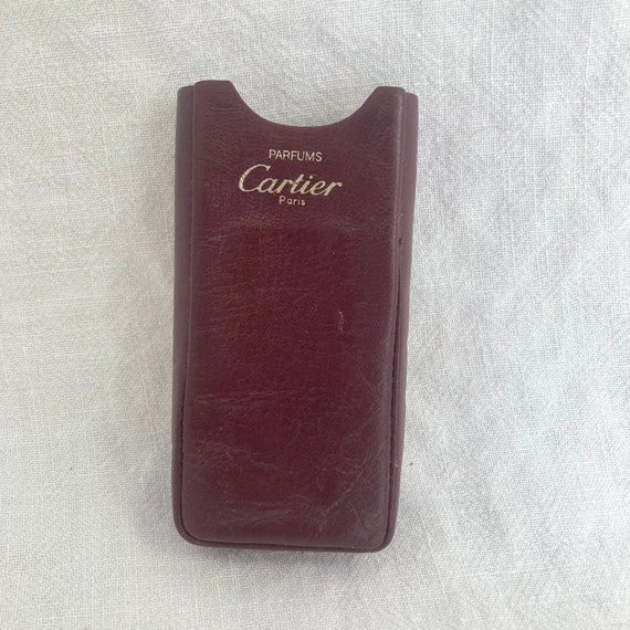 Vintage Cartier Paris Parfums Empty Leather Pouch - image 6
