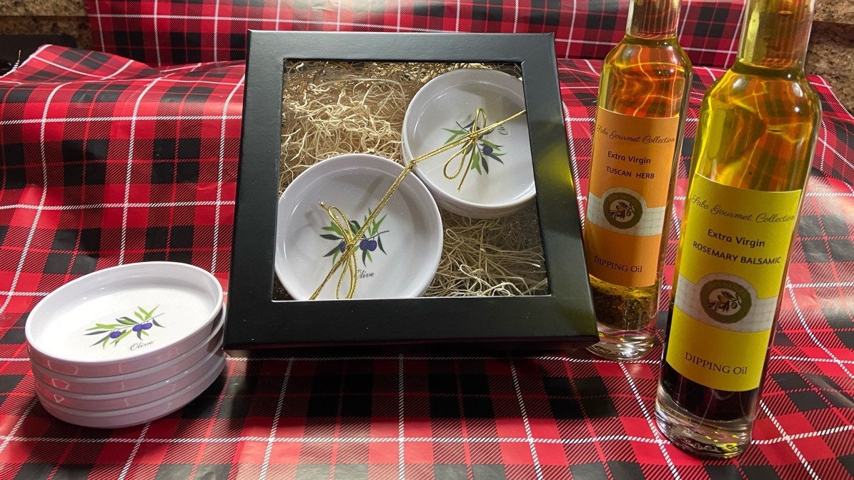 Olive Oil Dipping Dishes Gift Set of 4 Etsy