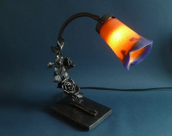 Art deco Noverdy wrought iron  table lamp