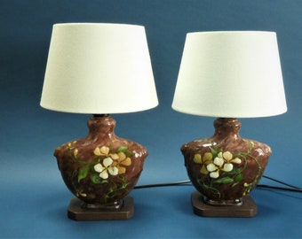 pair of  art nouveau vase lamps