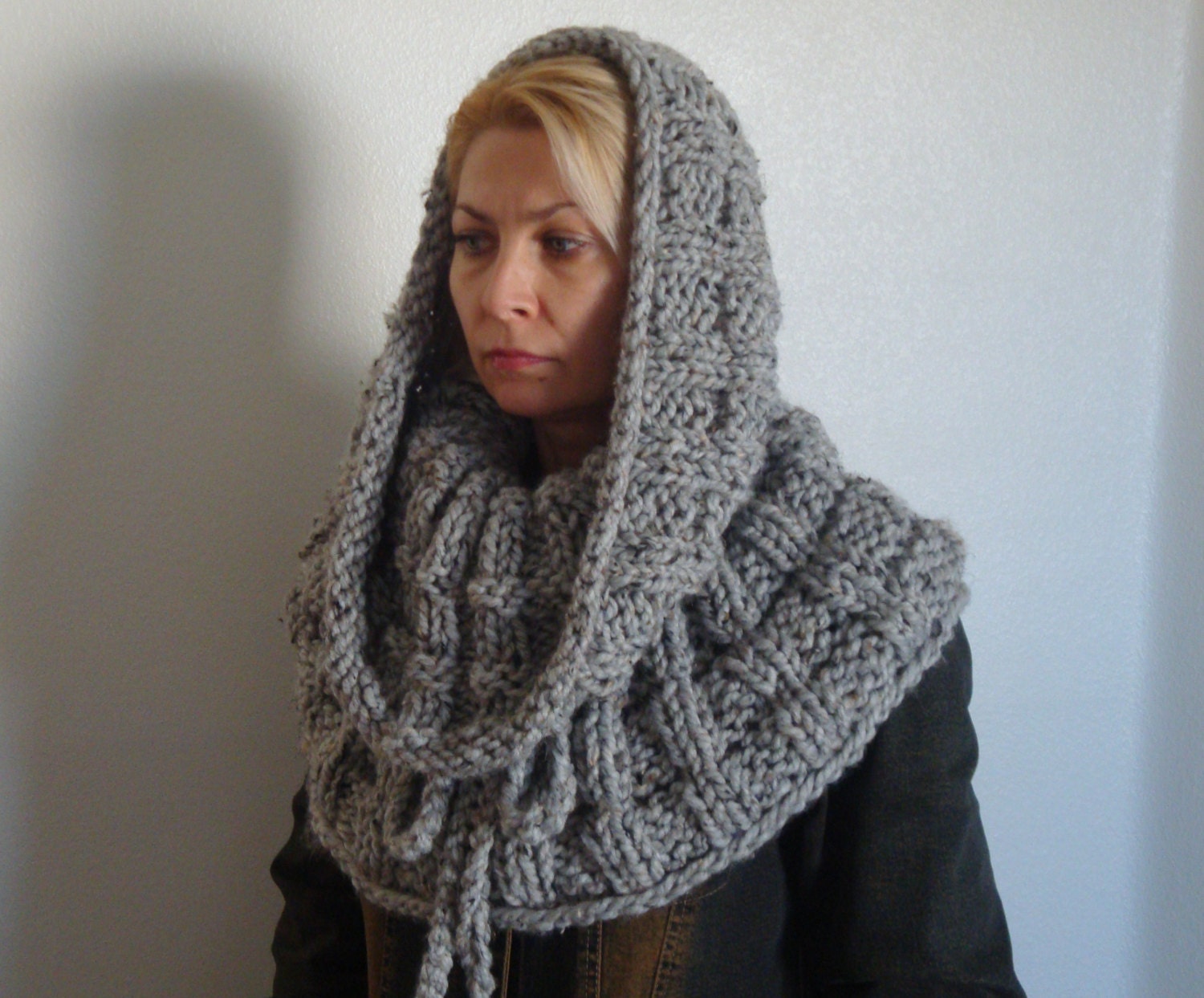 PDF Pattern Chunky Neck Warmer / Hood Infinity Scarf Etsy