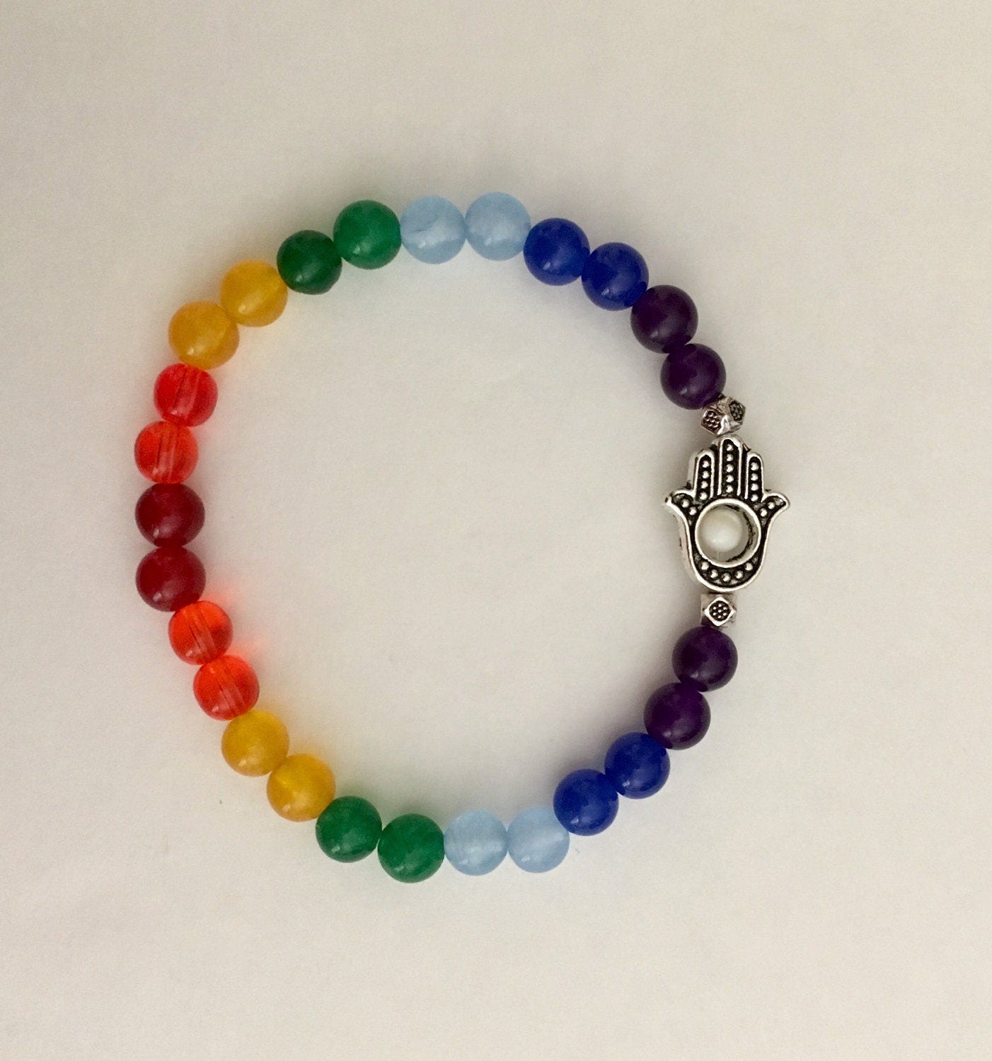 Set 7 Braccialetti Chakra Uomo Donna Malocchio Yoga Energia - Foto 4