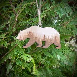 Bear Ornament | Forest Ornament | Rustic Ornament | Mountain Ornament | Black Bear | Christmas Ornament | Bag Tag