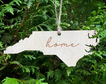 North Carolina Home Ornament | NC Home Ornament | Bag Tag | North Carolina Shaped Ornament