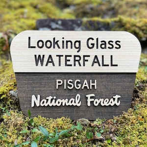 Letrero de cascada Looking Glass / Letrero de pared Looking Glass / Réplica de letrero de cascada Looking Glass / Letrero del bosque nacional Pisgah