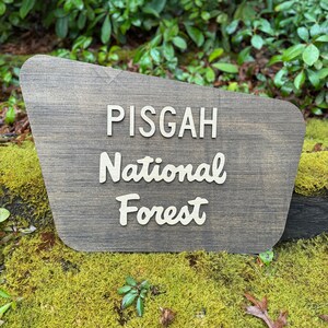 Letrero del Bosque Nacional Pisgah - 27" de ancho / Letrero PNF / Letrero Pisgah / Arte PNF / Arte del Bosque Nacional Pisgah / Letrero Pisgah / Réplica del letrero PNF