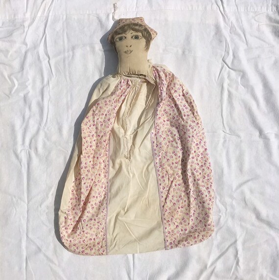 Vintage 1930's Clothespin Bag / Feedsack Delicates