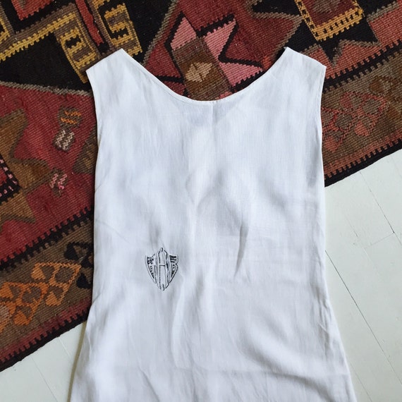 Vintage 1920's Dress / Cream Ivory Linen Dress / A