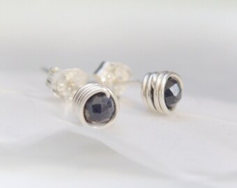 Mystic Sapphire Studs | Sterling Silver Earrings