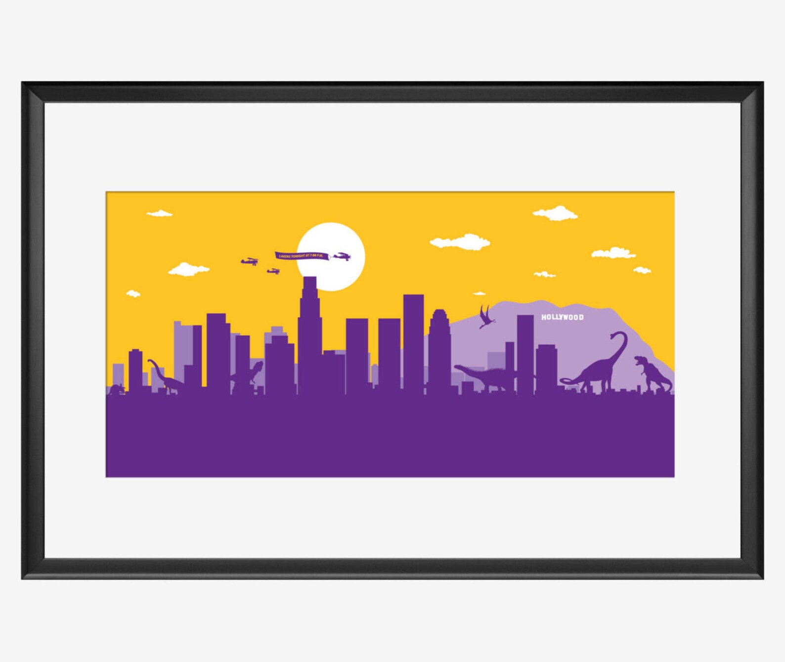 Los Angeles Skyline Print Los Angeles Print Los Angeles Etsy