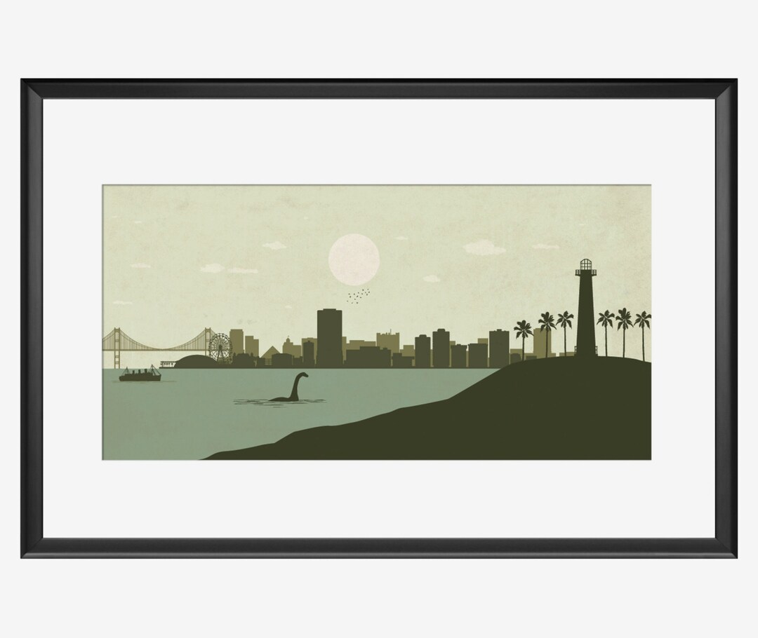 Long Beach Skyline Print, Long Beach Print, Long Beach Poster, Long