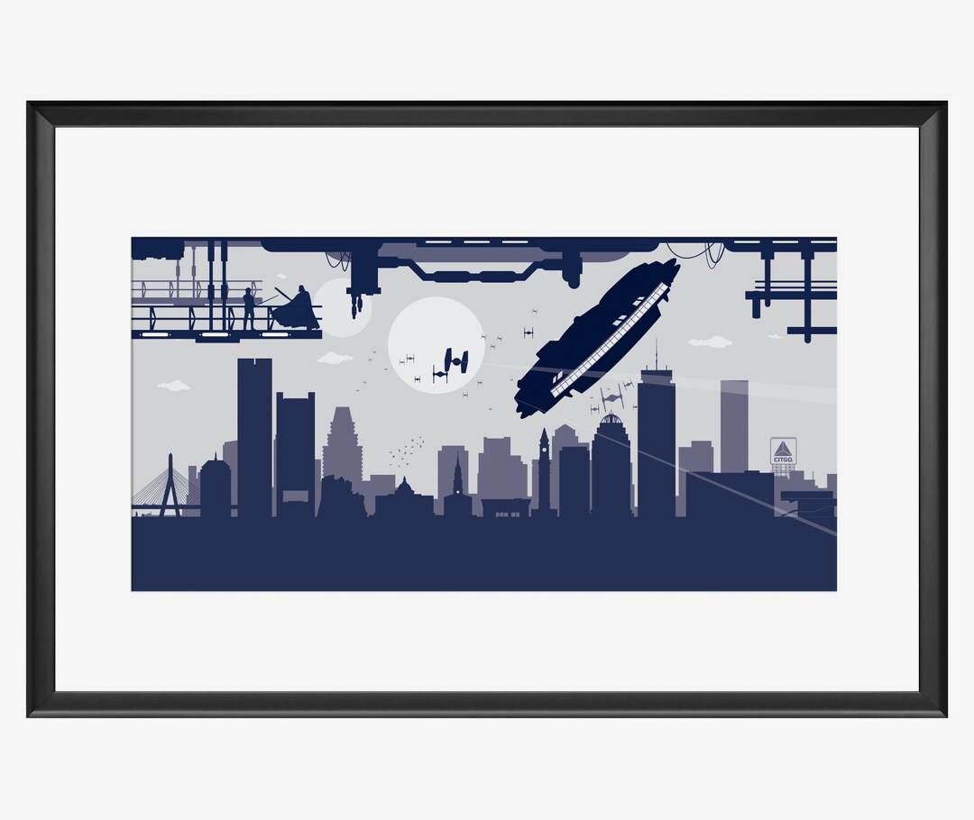 Boston Skyline Boston Art Boston Poster Boston Print Etsy