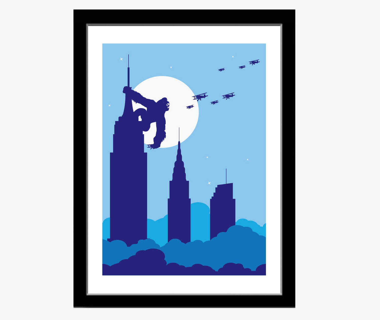 New York Skyline Print King Kong Inspired Art King Kong Art Etsy Canada