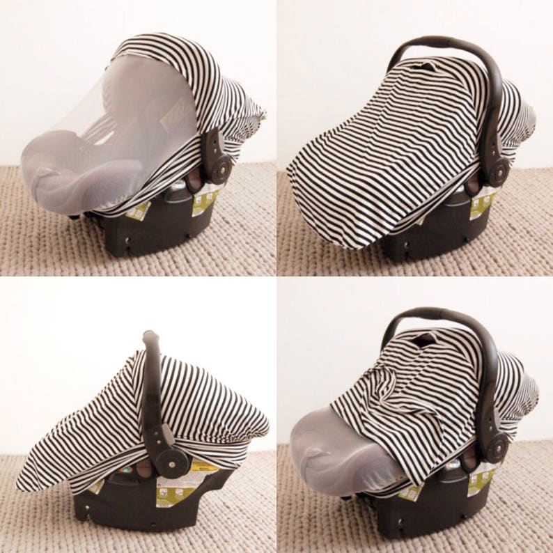 BLACK/WHITE STRIPE Baby Carrier Cover Stretchy Car Seat Etsy