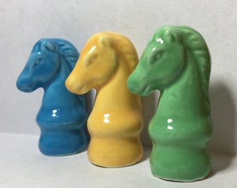 CLEARANCE Horse Head VINTAGE Bust Chess Knight Sculpture Colt Horse Pony Stallion Statue French Feves Figurine Dollhouse Miniature L3