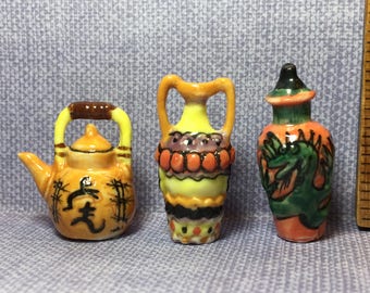 Arte ceramica VASI Teiera asiatico giapponese metà secolo aspetto moderno - francese Feve Feves figurine di porcellana miniature di casa delle bambole Mini JJ5