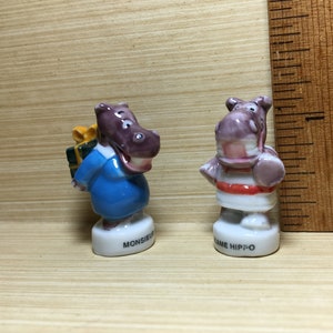 Madame & Monsieur nijlpaard nijlpaard paar man vrouw romantiek dieren liefde cadeau Franse Feve Feves beeldjes poppenhuis miniatuur Y41