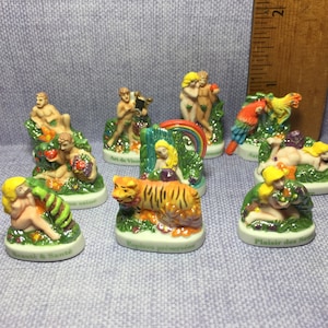 Return to Paradise GARDEN OF EDEN - Health Beauty Senses Well Being Love Life -  French Porcelain Feve Feves Mini Figurine Miniature BB16
