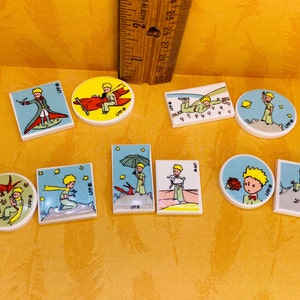 The Little Prince Antoine de Saint-Exupéry Wall Art Flat Plaques - French Feve Feves Porcelain Figurines Dollhouse Miniatures Literature Vv1