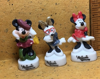 Disney's MINNIE MOUSE Fashion Show Fashionista Fancy Dress Party Clothes - French Feve Feves Porcelain Figurines Dollhouse Miniature U61