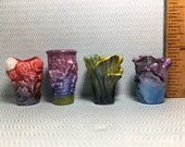 Tiny Art Glass VASES Vintage French Glass from Daum Freres Pottery - French Feve Feves Porcelain Dollhouse Miniature C120