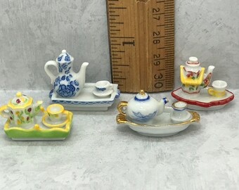 Dollhouse Miniature Mini Gold Teapot Toy Model Kids Gift RKCA