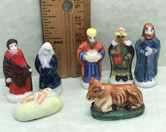 Sale Item Hand Crafted Rustic Three Kings Ornament; Nativity; Epiphany Ornament; Grey Thistle; Wise Men Scene; Wise Men Ornament