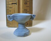 18th Century Marriage Cup or Bowl Silver Pewter Look - French Feve Feves Porcelain Figurines Dollhouse Charm Miniatures Mini E98
