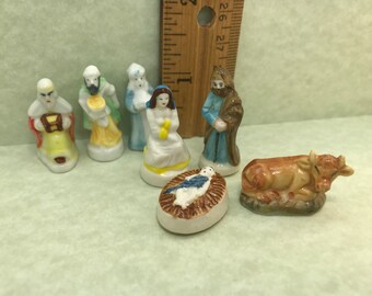 Sale Item Hand Crafted Rustic Three Kings Ornament; Nativity; Epiphany Ornament; Grey Thistle; Wise Men Scene; Wise Men Ornament