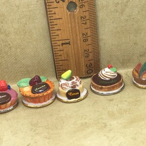 Fancy CAKES Dessert Pastry Pie Torte Cake Treat Bakery Food Baked Goods - French Feve Feves Porcelain Figurines Miniatures AA42