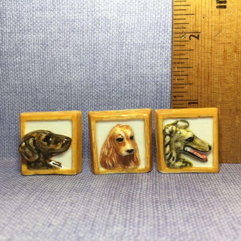 Vintage DOG Breed Paintings Hand Painted Wall Plaque Art | Etsy